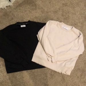 BUNDLE 🖤🤍 - 2 TNA Cozy Fleece Boyfriend Crew Sweatshirt